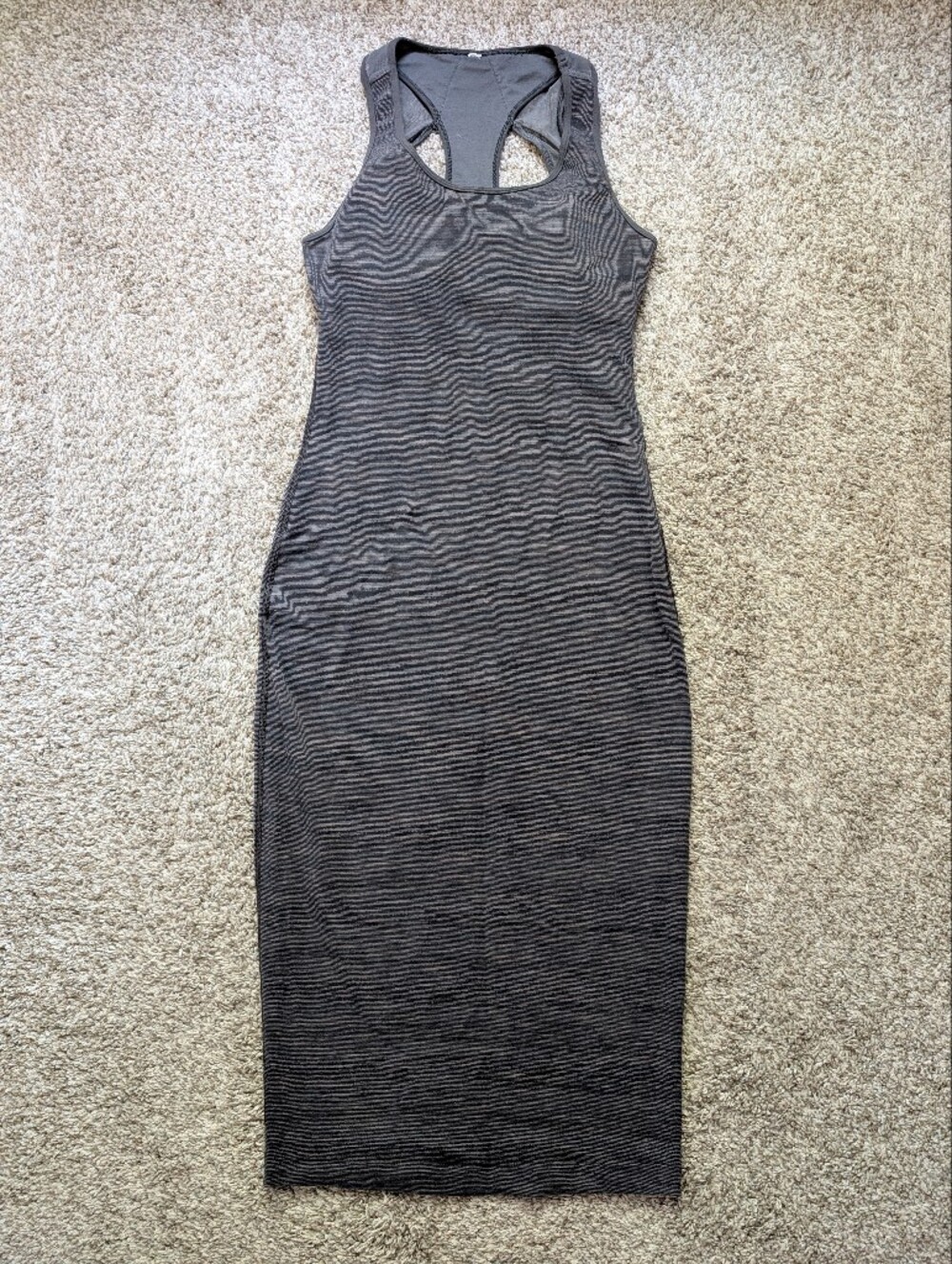 Lululemon Women’s Sleeveless Racerback Bodycon Midi Dress - Charcoal Gray Sz 6
